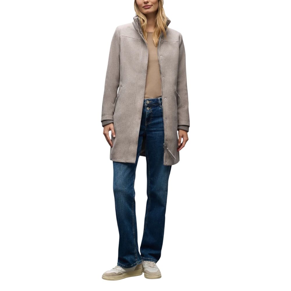 Street One Gray Polyester Coat | Regal Royce