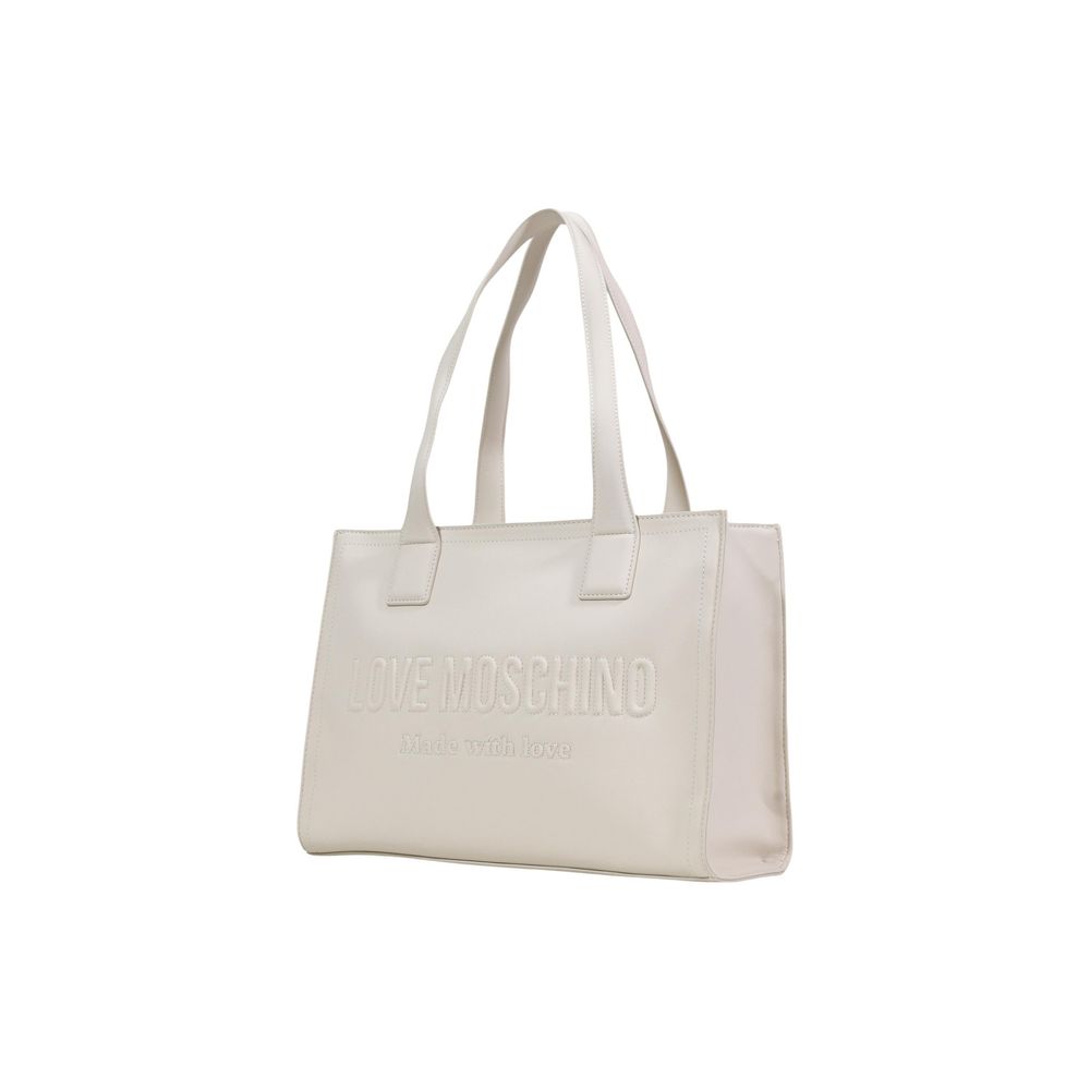 Love Moschino Beige Polyethylene Handbag | Regal Royce