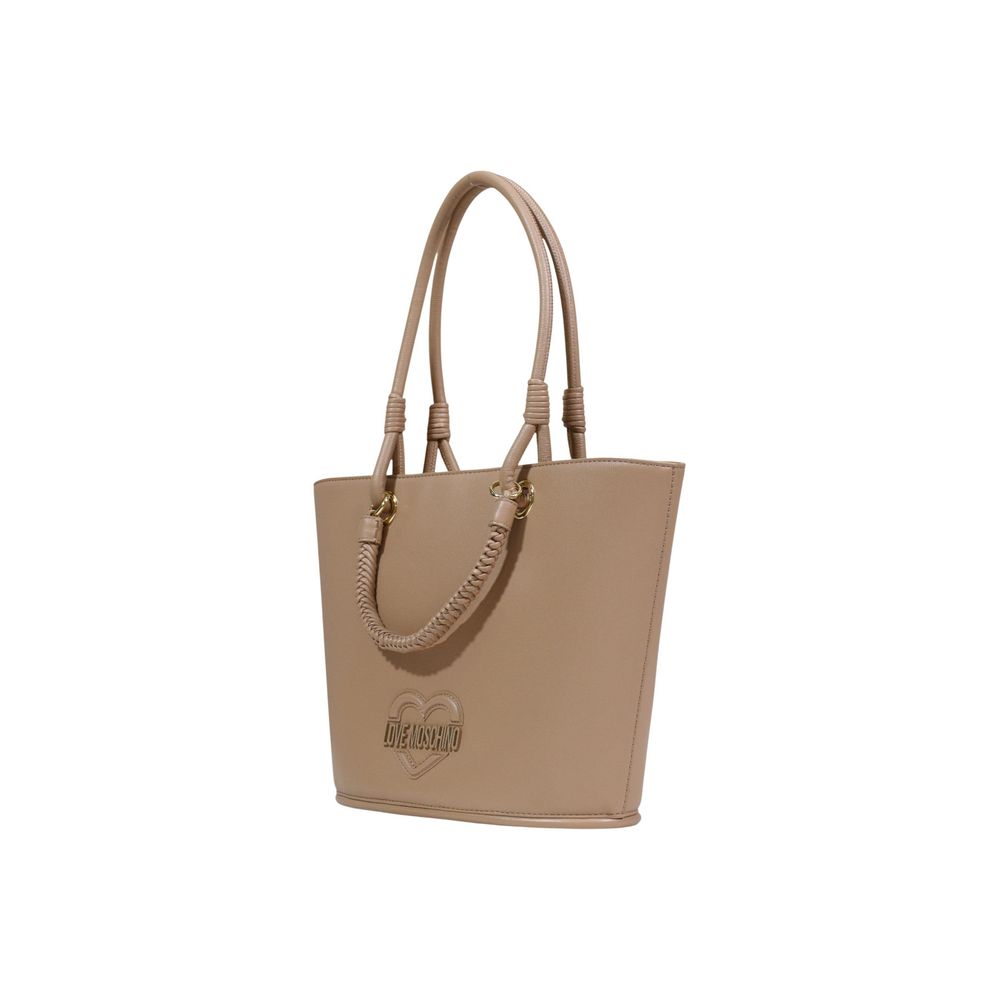 Love Moschino Beige Polyethylene Handbag | Regal Royce
