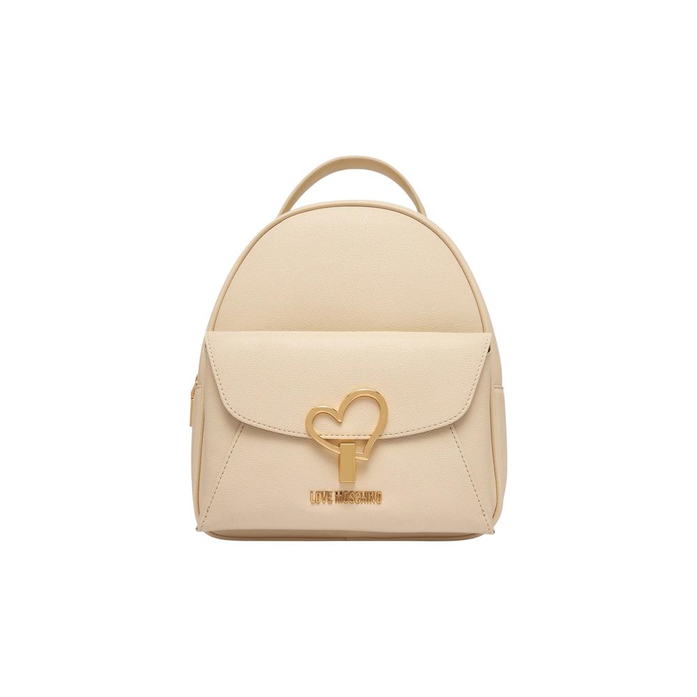 Love Moschino Beige Polyethylene Backpack | Regal Royce