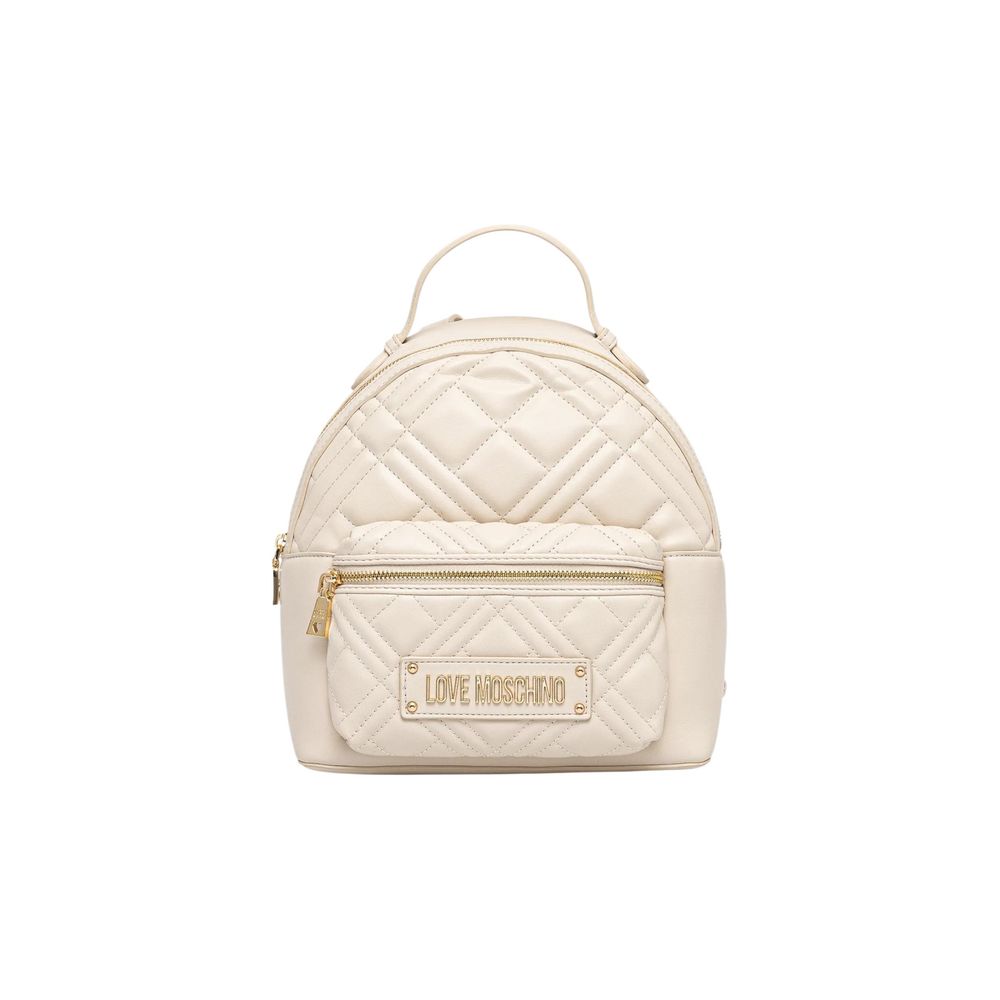 Love Moschino Beige Polyethylene Backpack | Regal Royce