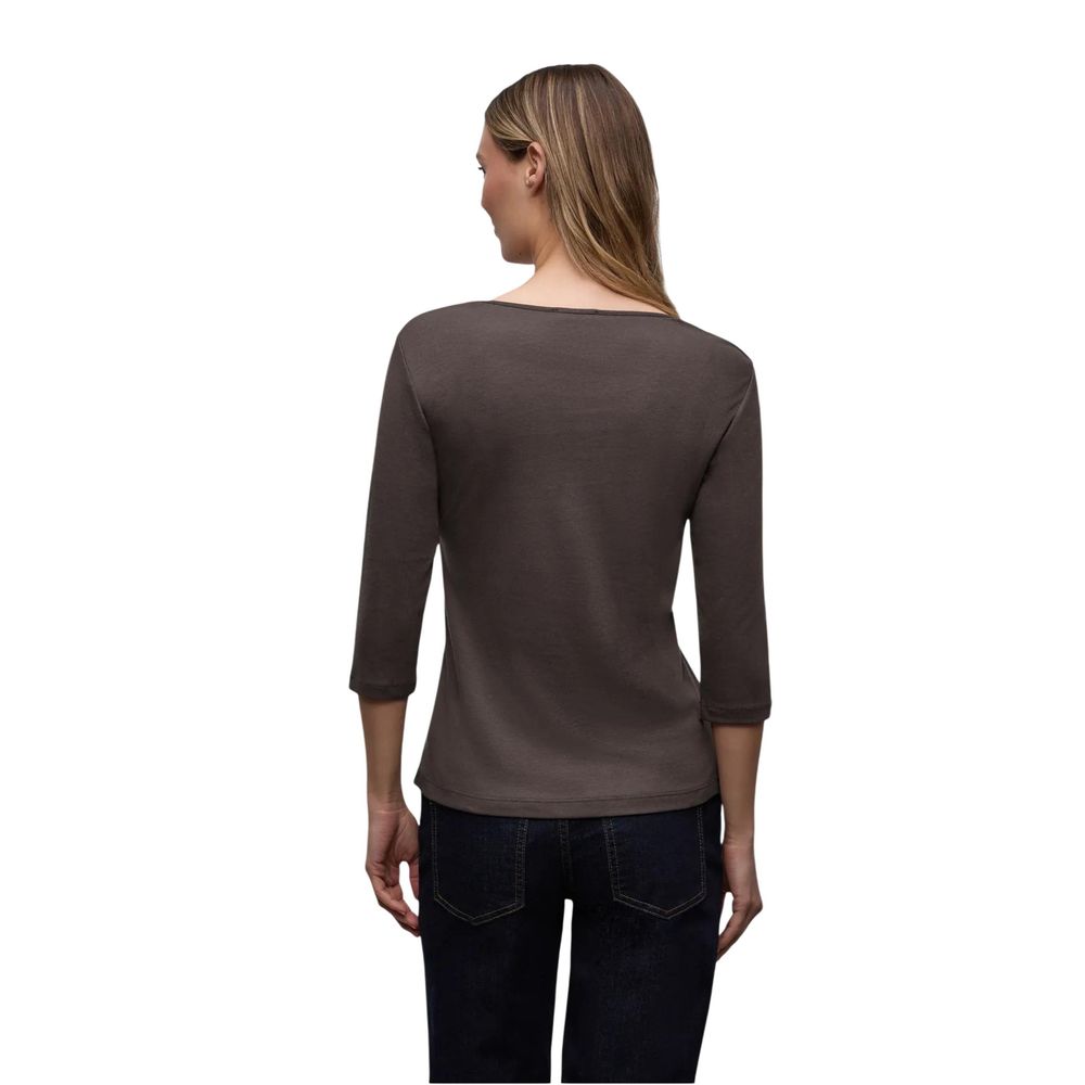 Street One Brown Cotton Long Sleeve T-Shirt | Regal Royce