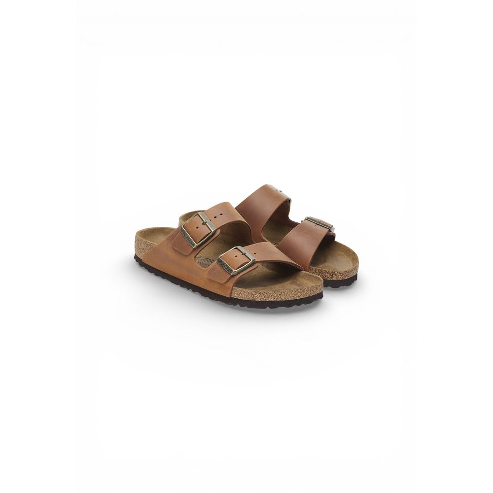 Birkenstock Brown Leather Flat Sandals | Regal Royce