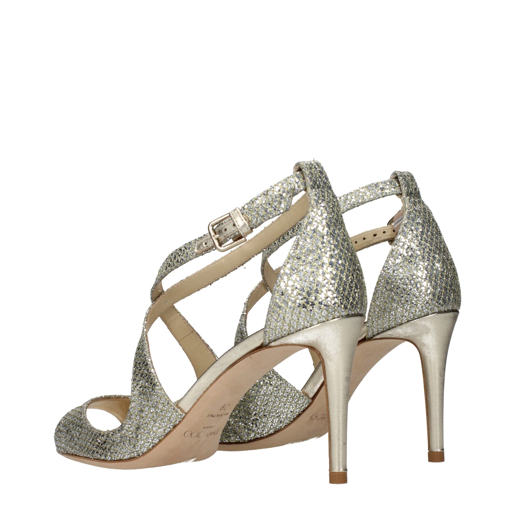 Jimmy Choo Gold Plastic Stiletto Heel Sandals | Regal Royce
