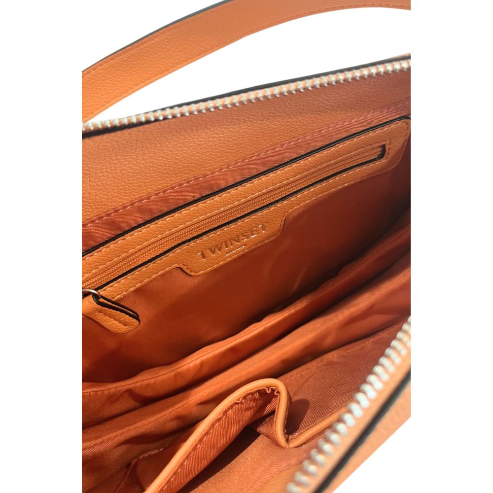Twinset Orange Polyurethane Women Shoulder Bag | Regal Royce