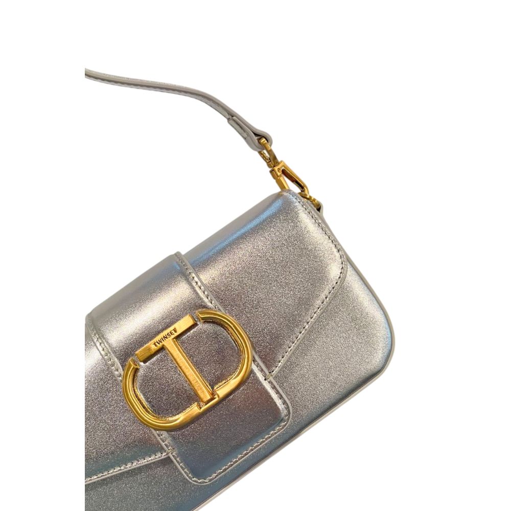 Twinset Silver PU Women Shoulder Bag | Regal Royce