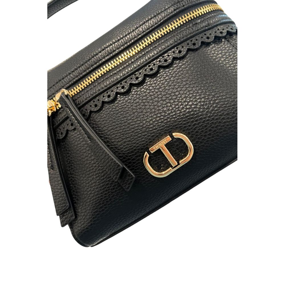 Twinset Black PU Women's Handbag | Regal Royce