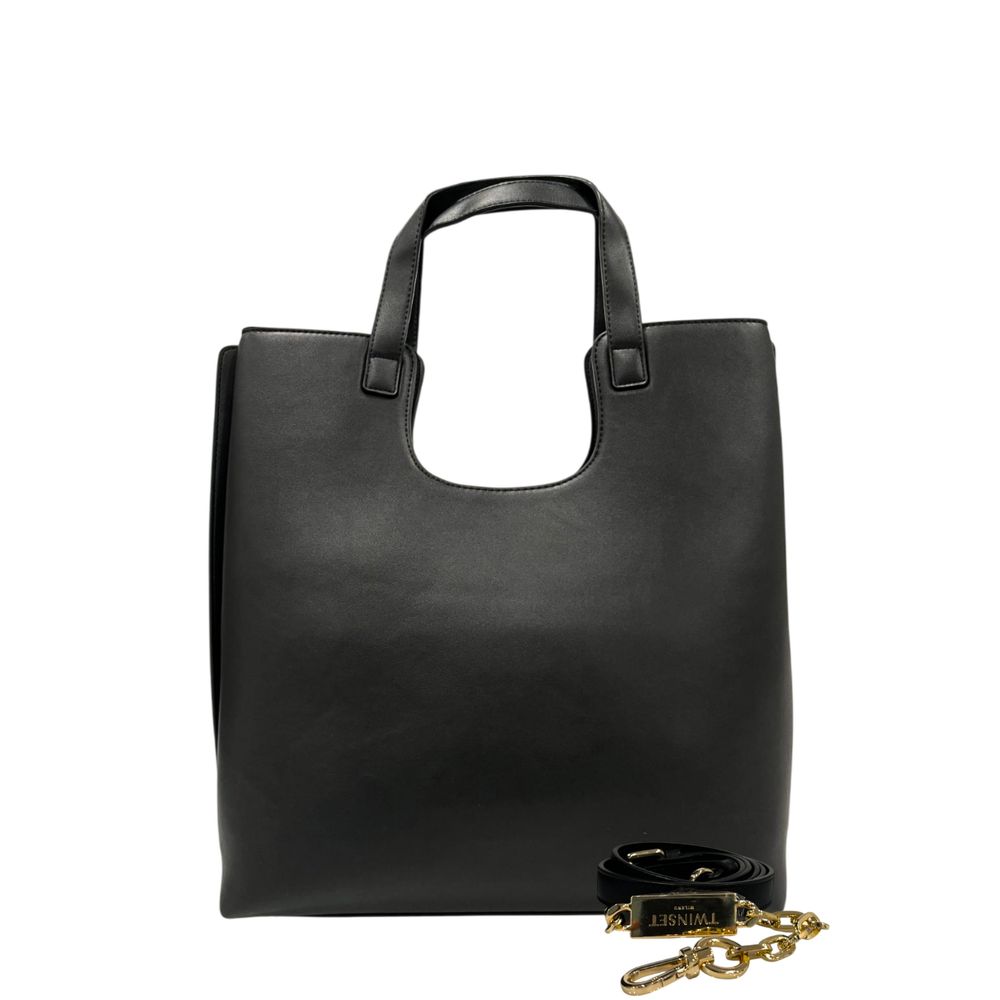 Twinset Black PU Women Shoulder Bag | Regal Royce