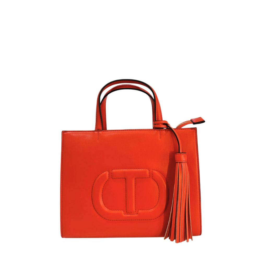 Twinset Orange Faux Leather Women Handbag | Regal Royce
