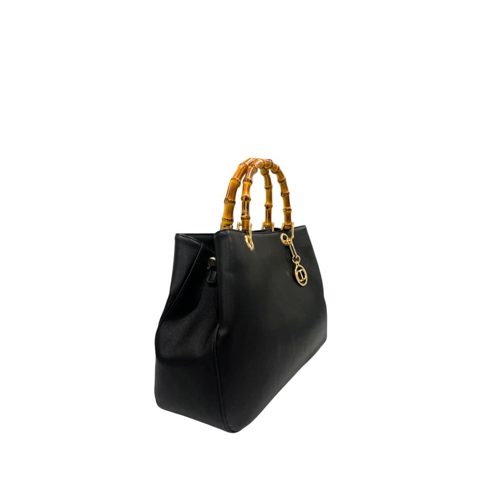 Twinset Black PU Women Handbag | Regal Royce