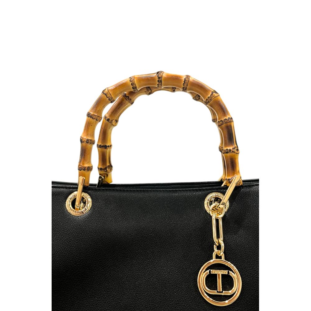Twinset Black PU Women Handbag | Regal Royce