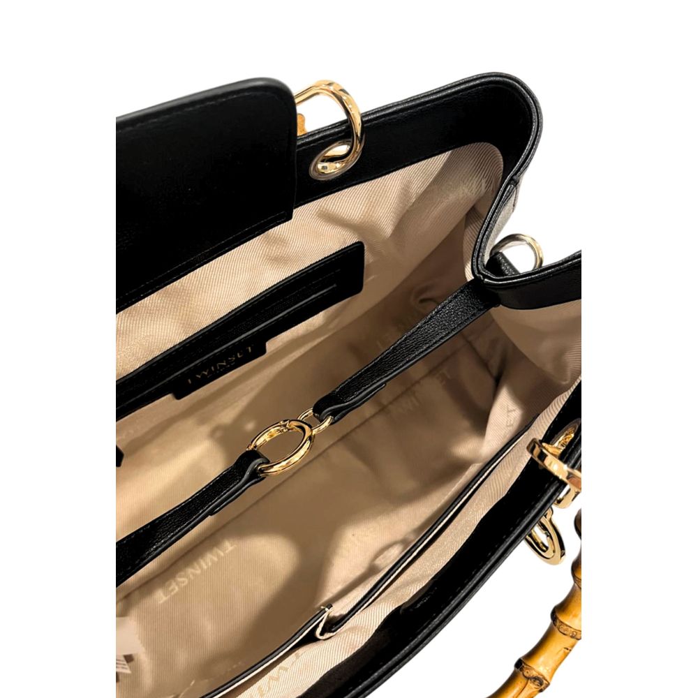 Twinset Black PU Women Handbag | Regal Royce