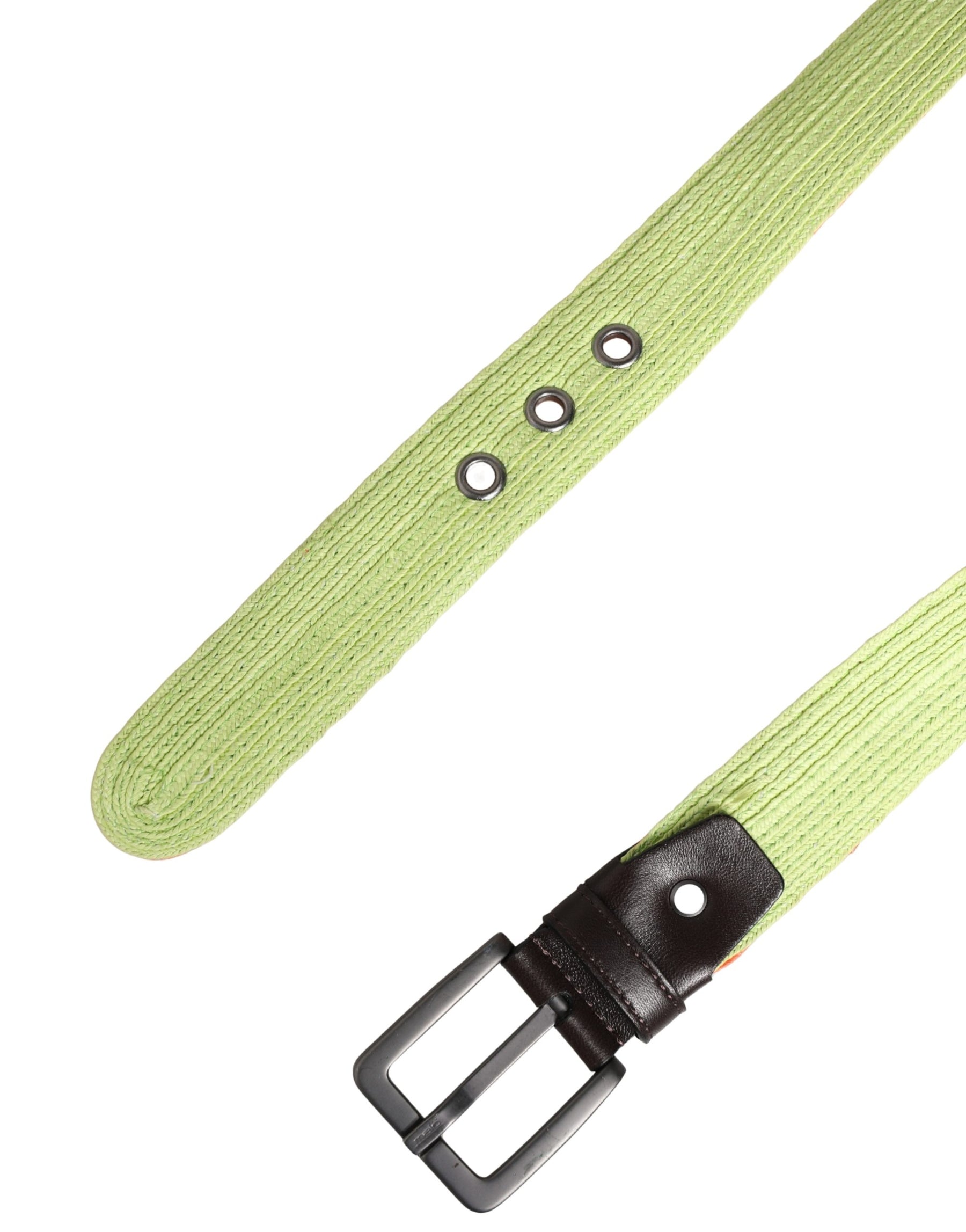 Malo Green Orange Braided Metal Buckle Waist Cintura Belt | Regal Royce
