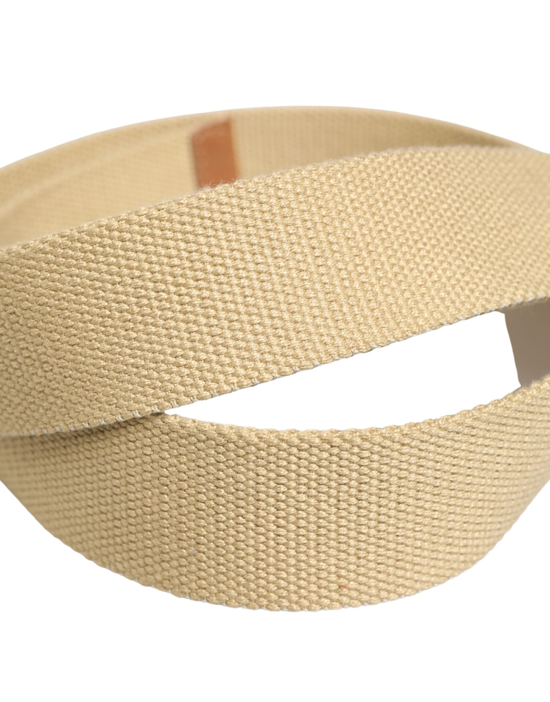 GF Ferre Men Beige Canvas Silver Metal Buckle Cintura Belt | Regal Royce