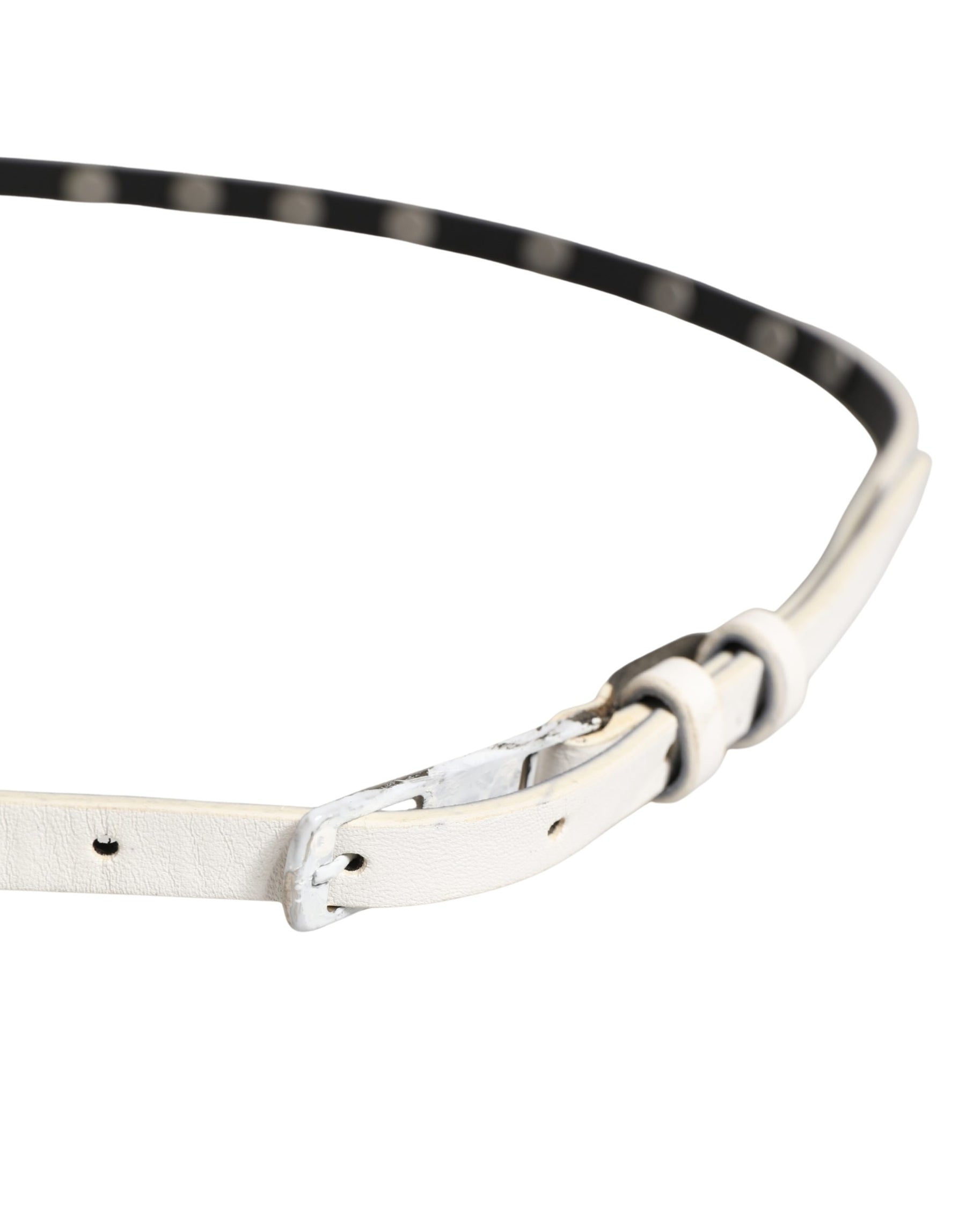 Costume National White Leather Studded Cintura Belt | Regal Royce