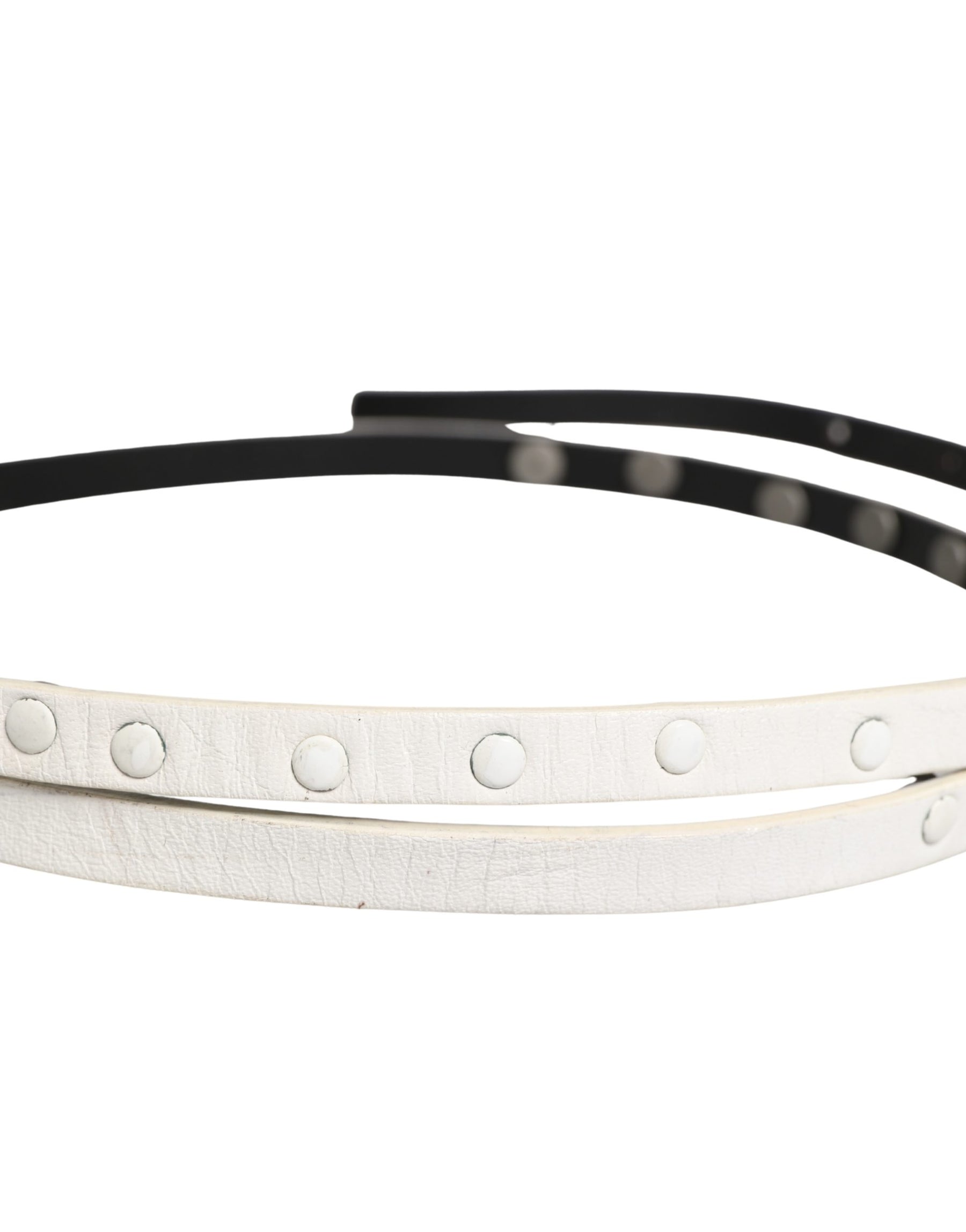 Costume National White Leather Studded Cintura Belt | Regal Royce