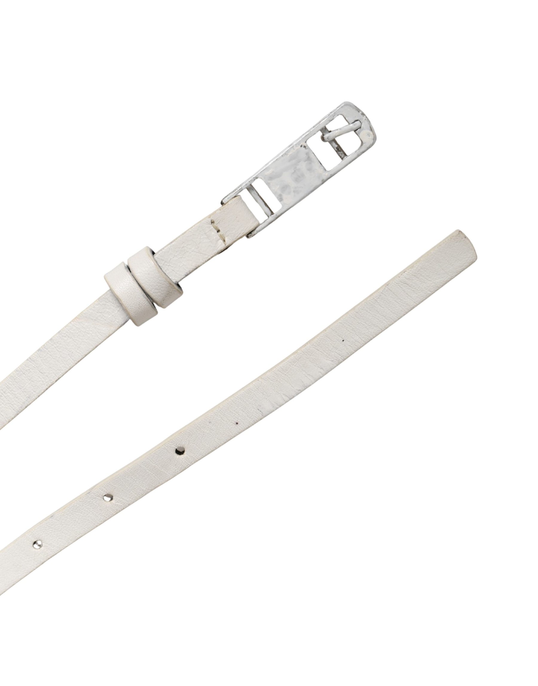 Costume National White Leather Studded Cintura Belt | Regal Royce