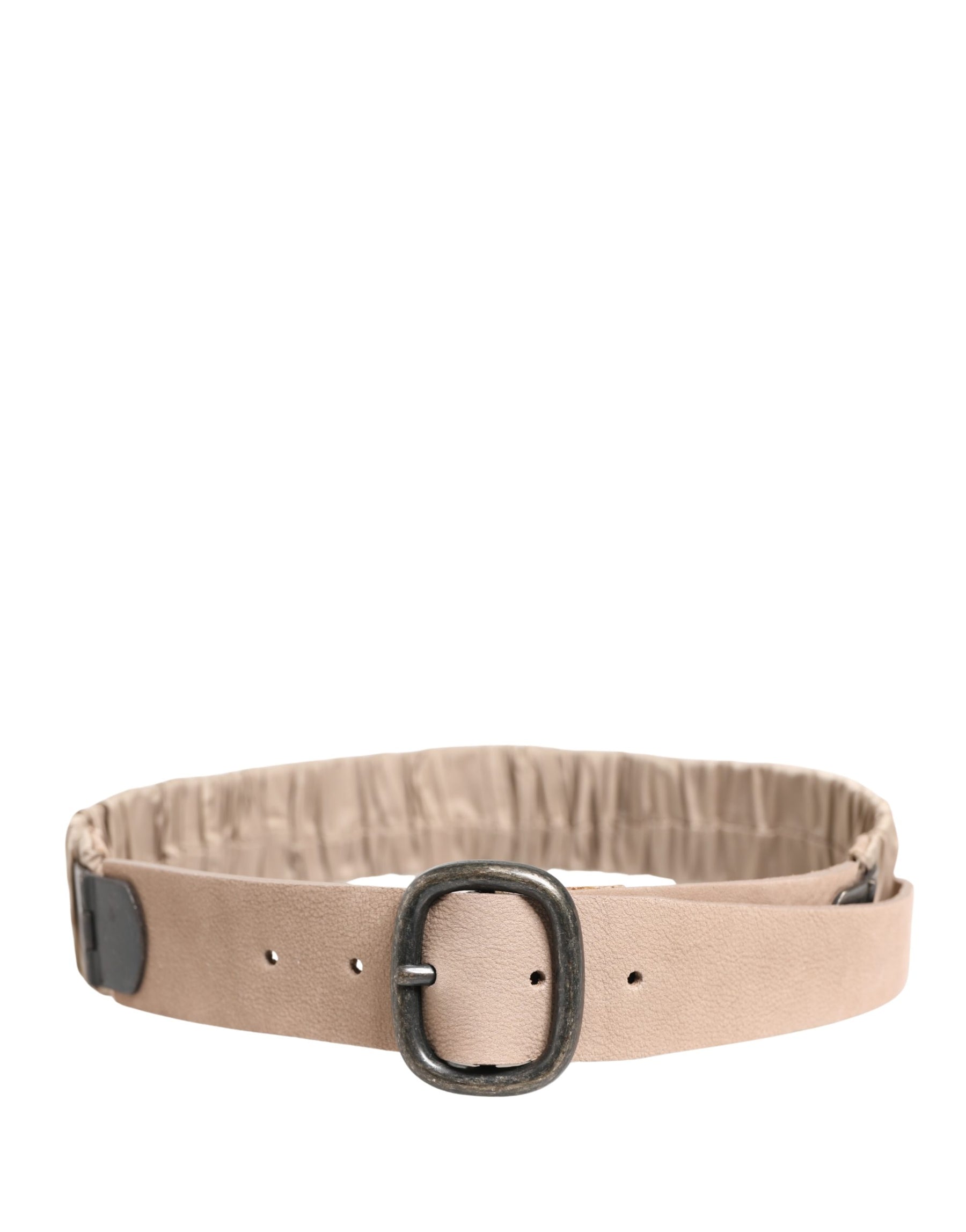 GF Ferre Women Beige Polyester Silver Metal Buckle Waist Belt | Regal Royce