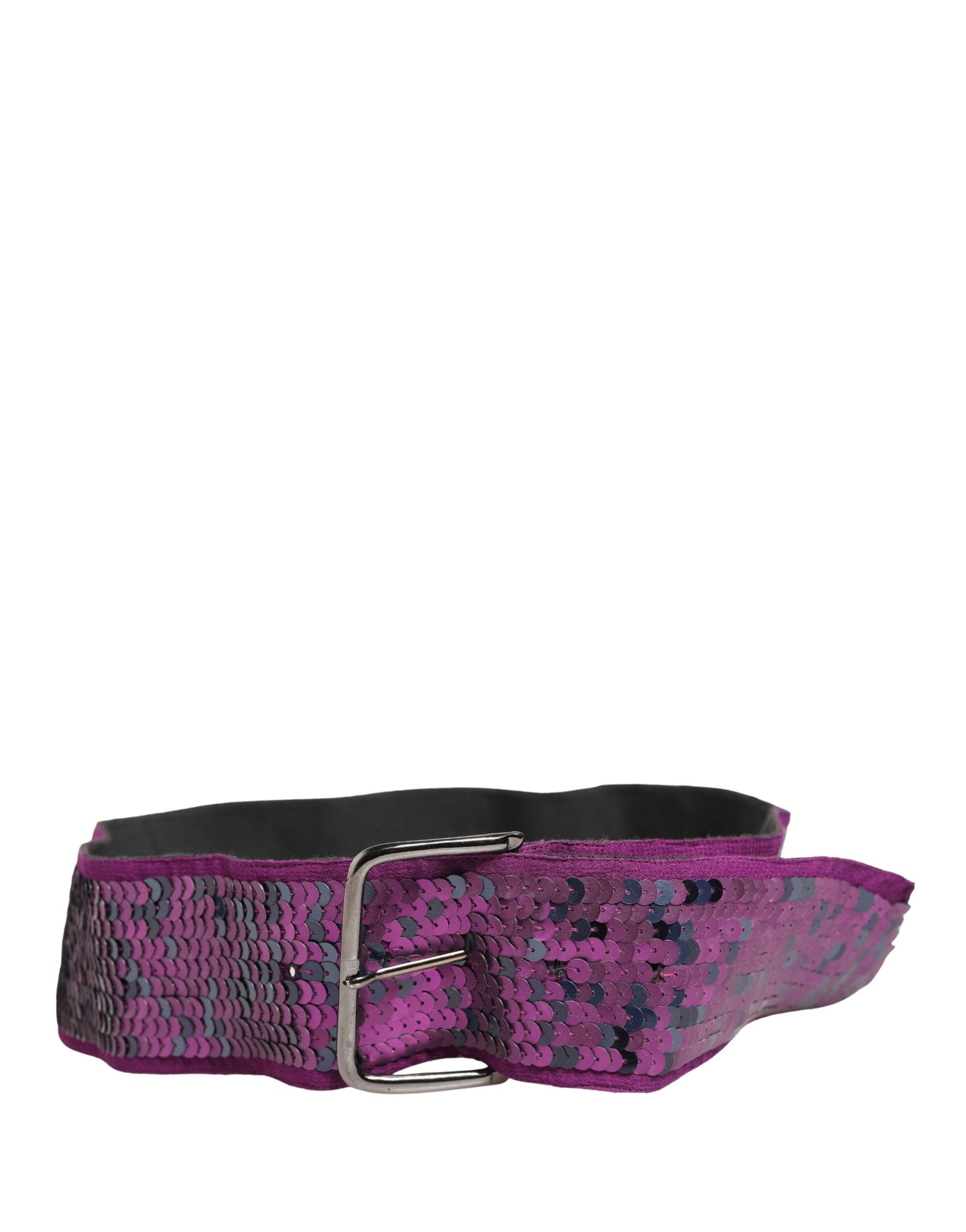 GF Ferre Women Purple Sequined Silver Metal Buckle Belt | Regal Royce
