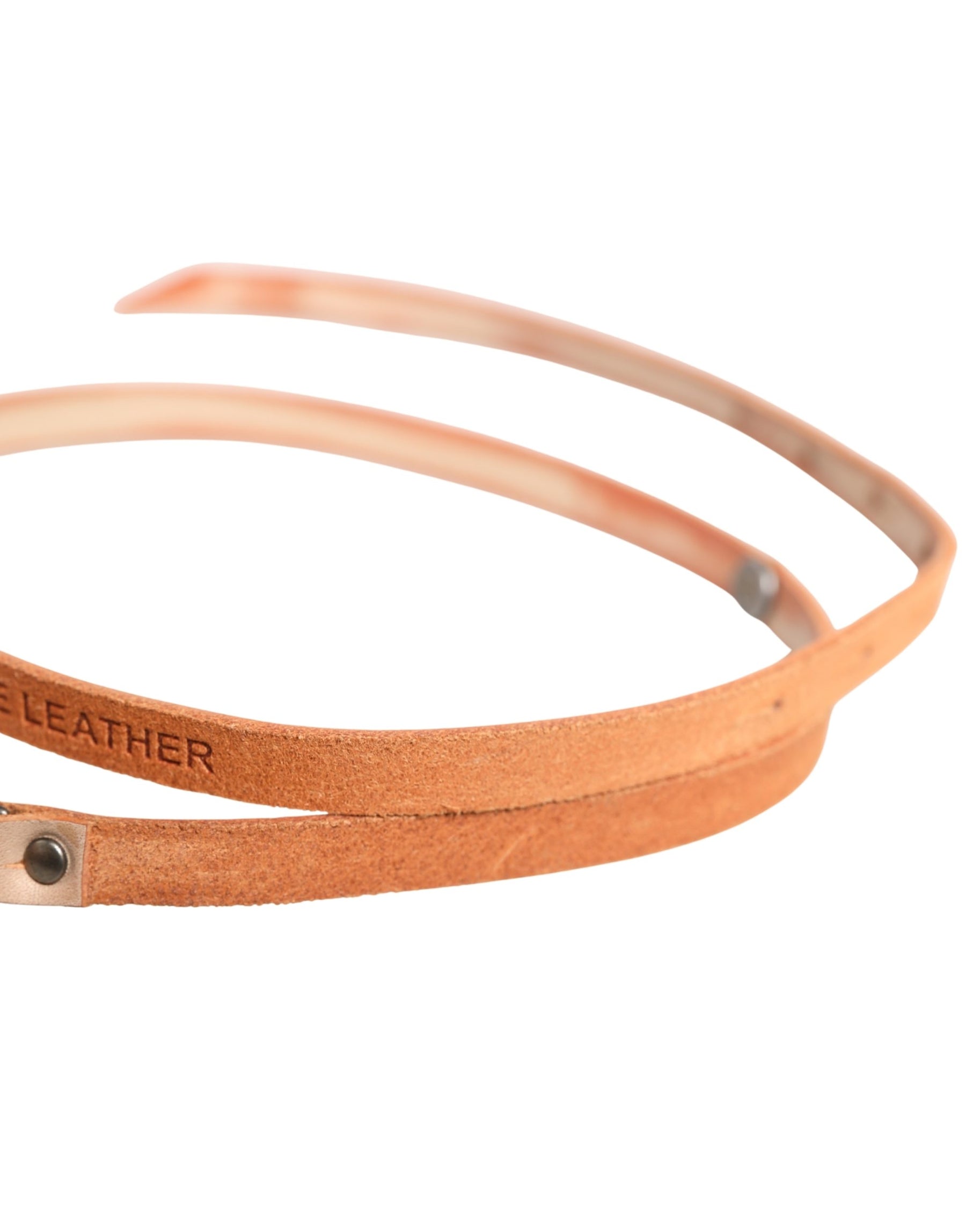 Scervino Street Women Orange Silver Metal Buckle Skinny Belt | Regal Royce