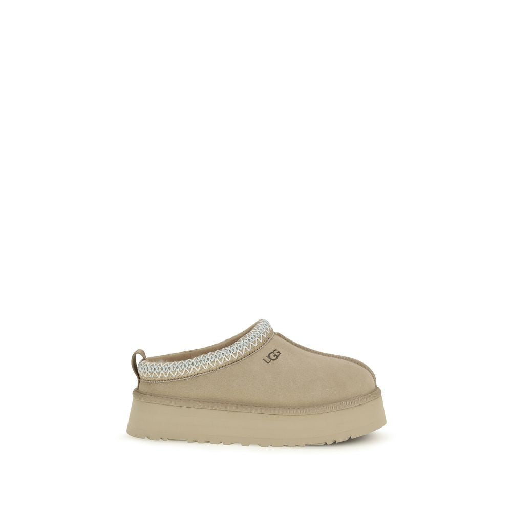 UGG Beige Calf Leather Bos Taurus Mules | Regal Royce