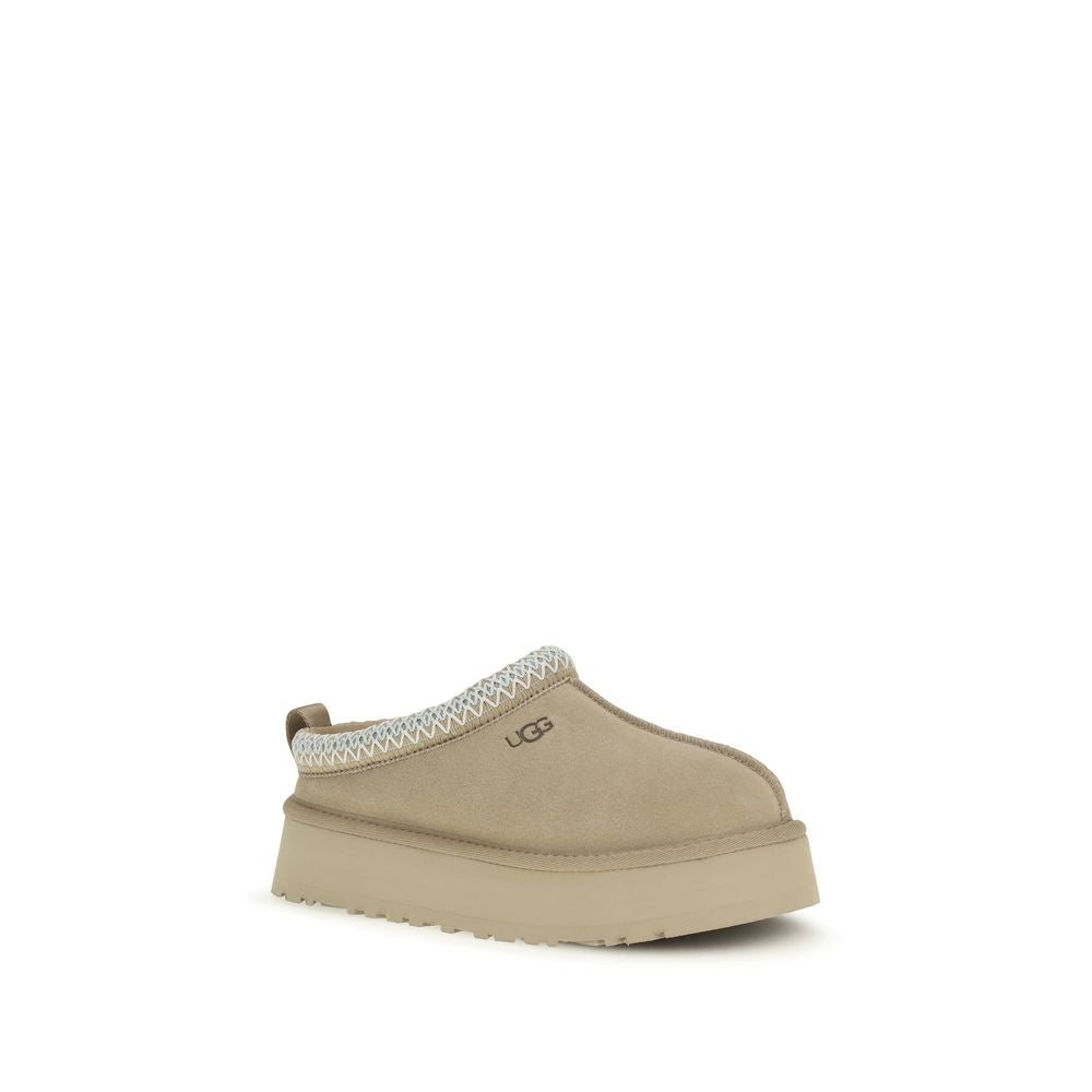 UGG Beige Calf Leather Bos Taurus Mules | Regal Royce
