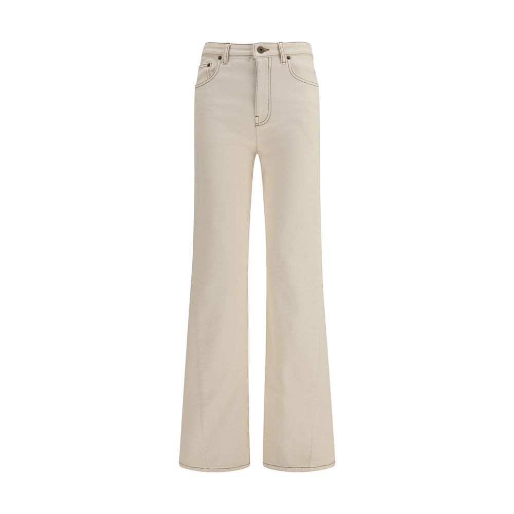 Burberry Beige Cotton Bootcut Jeans | Regal Royce