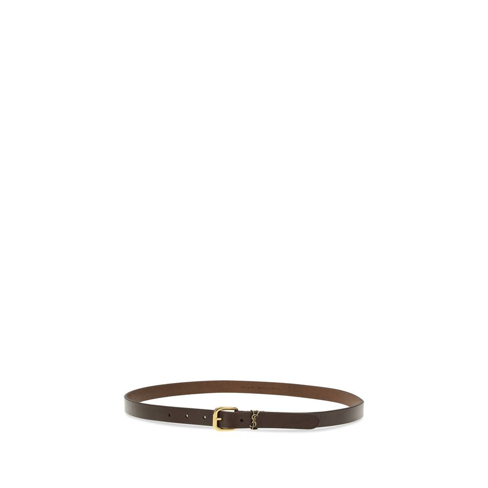 Saint Laurent Brown Calf Leather Bos Taurus Regular Belt | Regal Royce