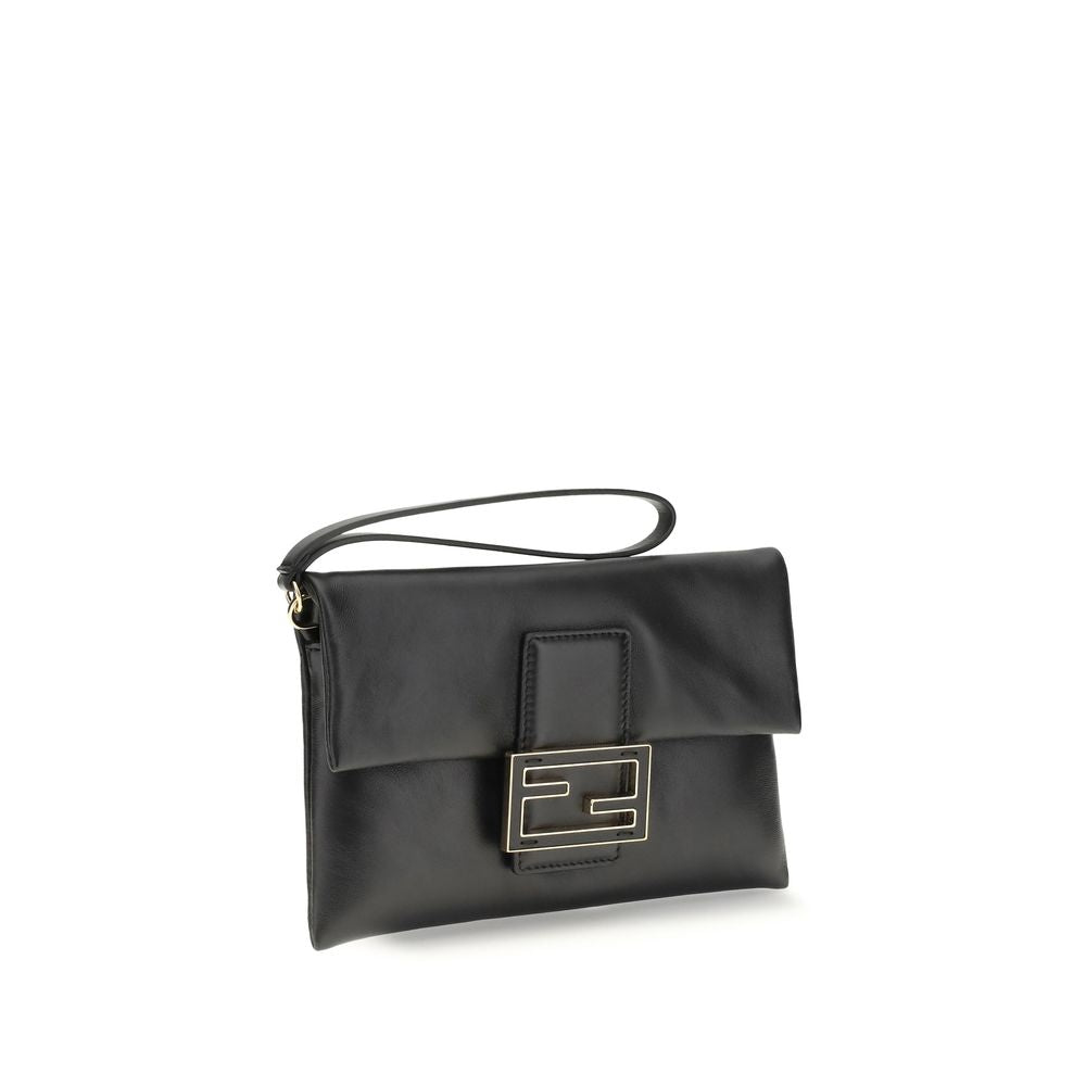 Fendi Black Lamb Ovis Aries Aries Clutch Bag | Regal Royce