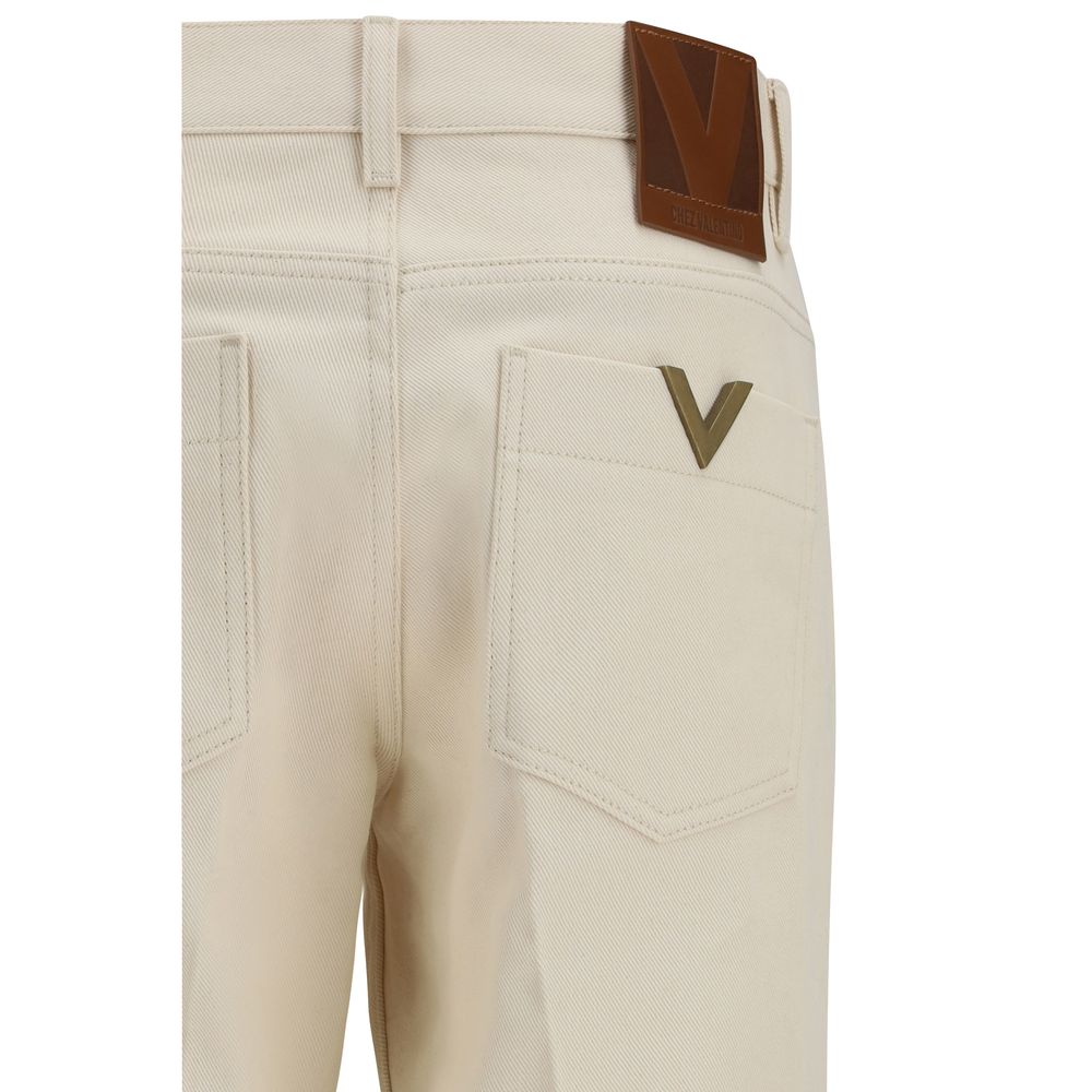 Valentino Beige Cotton Flared Jeans | Regal Royce
