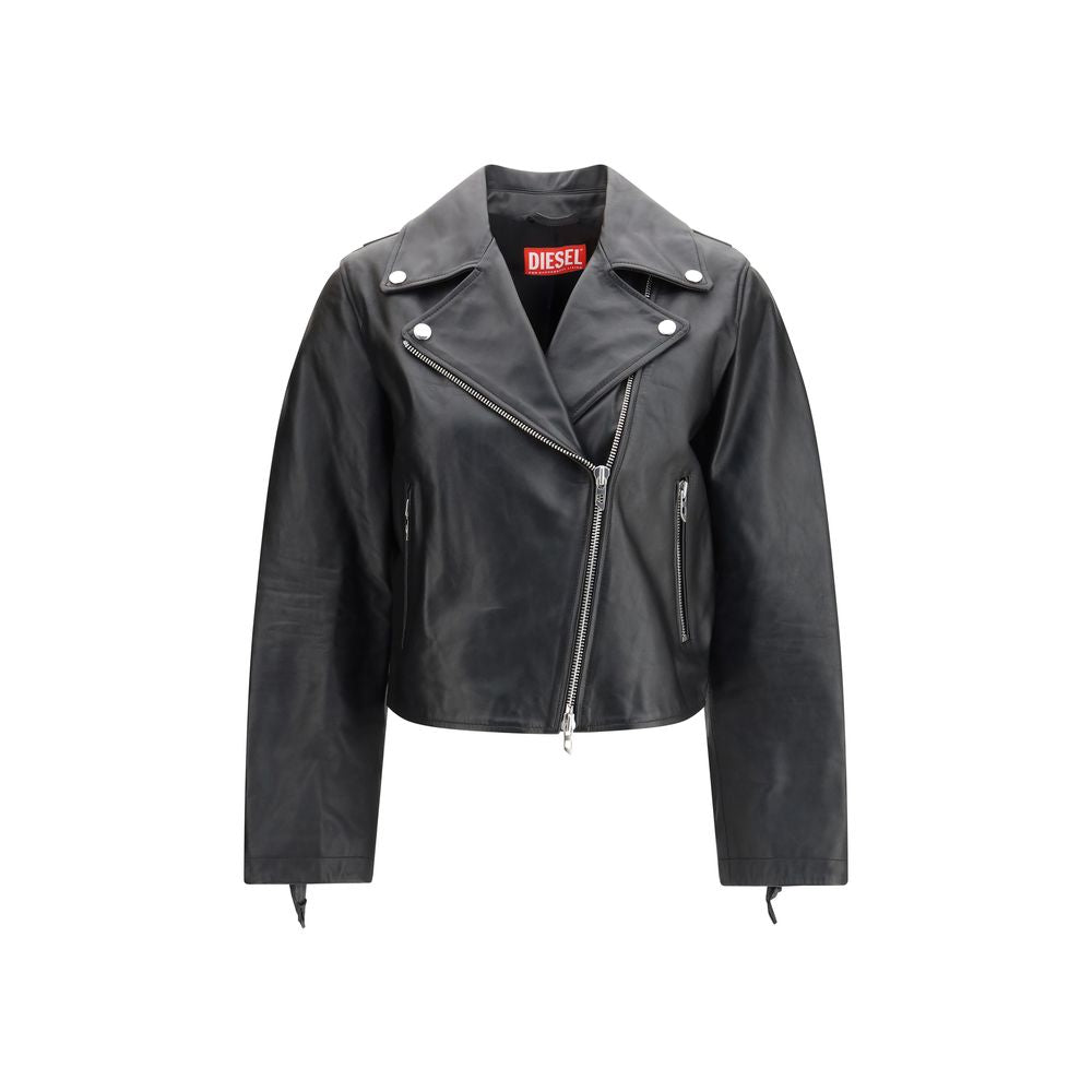 Diesel Black Leather Jacket | Regal Royce