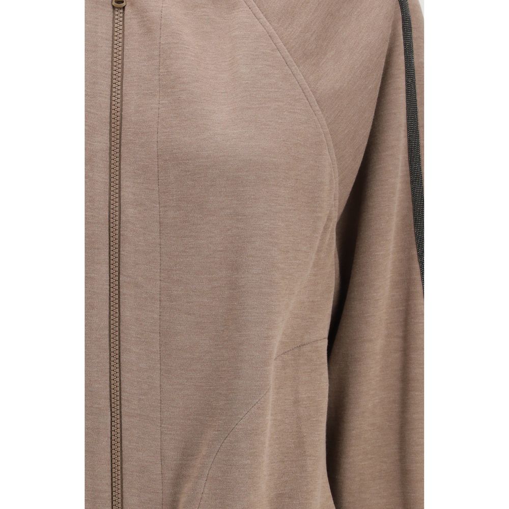 Brunello Cucinelli Brown Silk Sweatshirt | Regal Royce