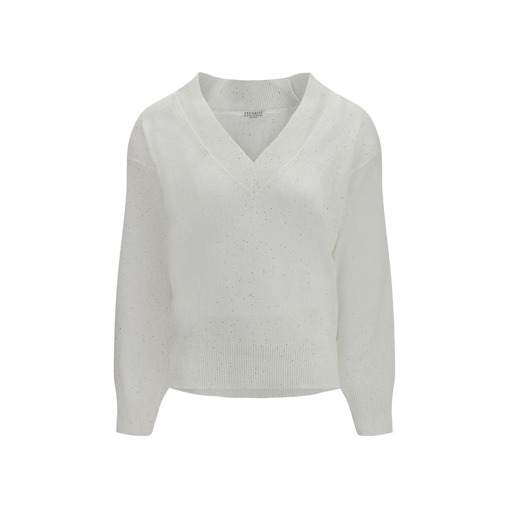 Brunello Cucinelli White Linen Sweatshirt | Regal Royce