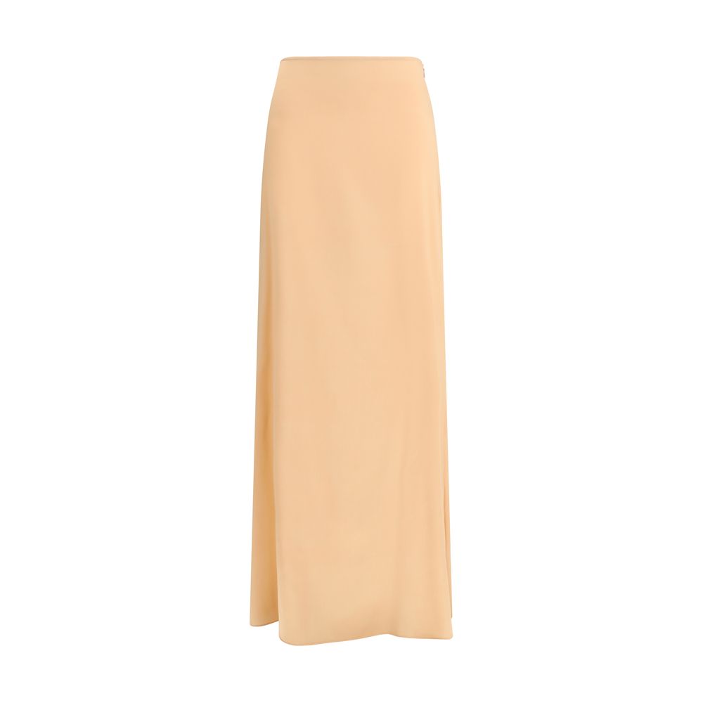 Kristina Ti Orange Silk Long Skirt | Regal Royce