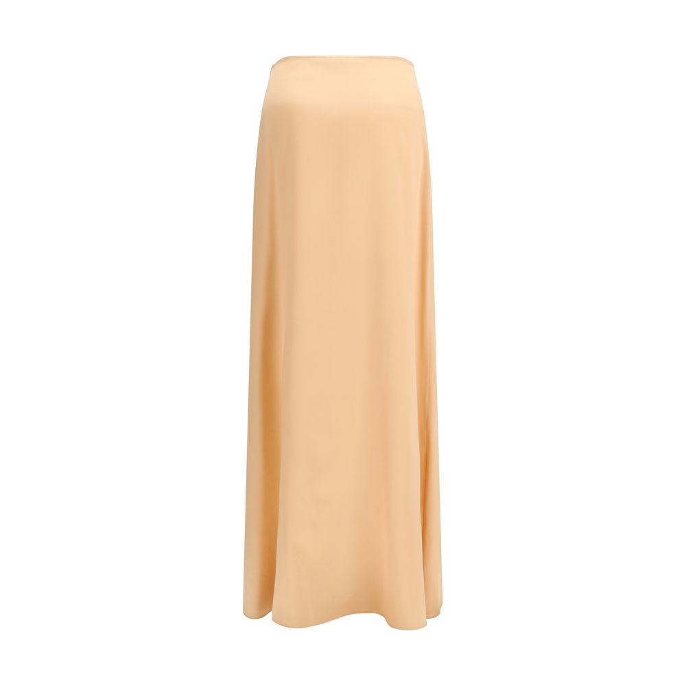 Kristina Ti Orange Silk Long Skirt | Regal Royce