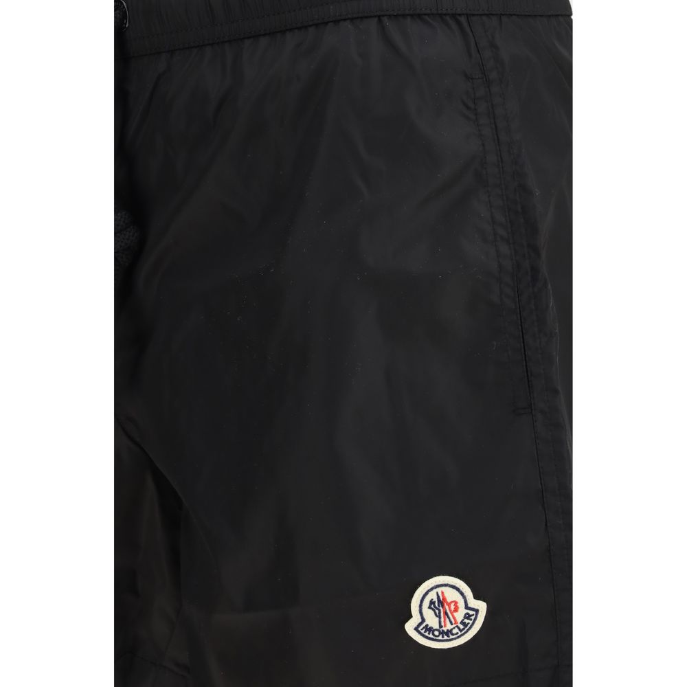 Moncler Black Polyamide Swim Shorts | Regal Royce