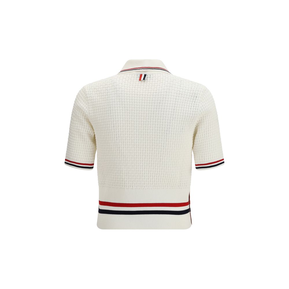 Thom Browne White Cotton Polo Shirt | Regal Royce