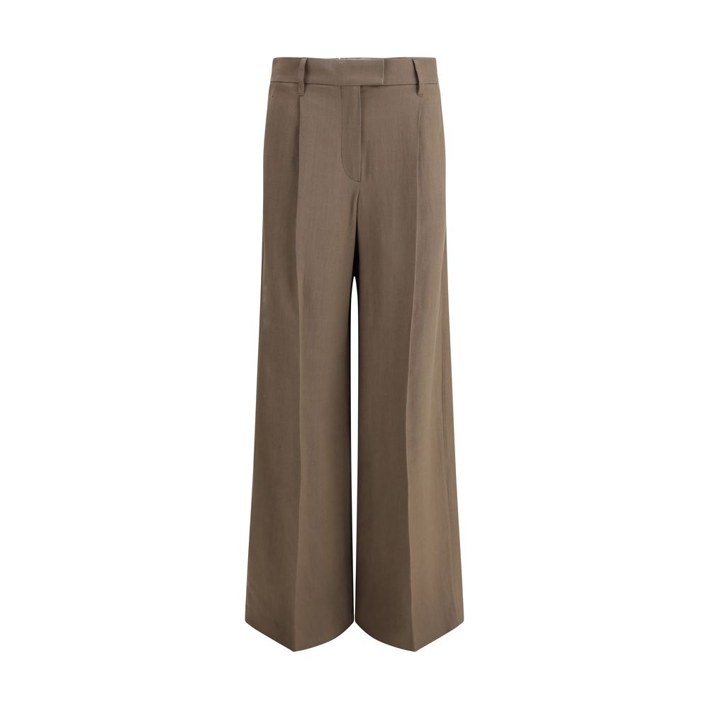 Brunello Cucinelli Beige Viscose Casual Pants | Regal Royce
