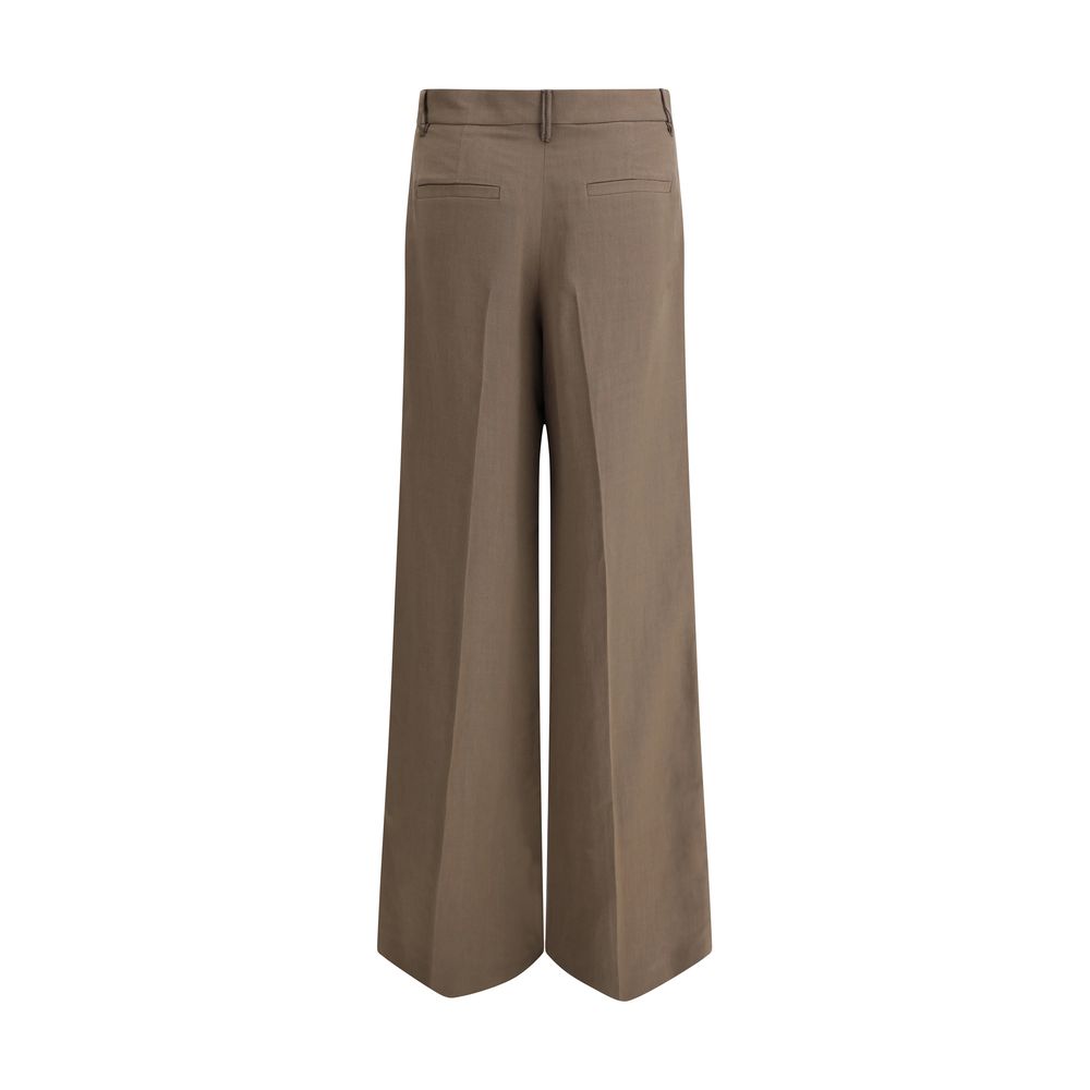 Brunello Cucinelli Beige Viscose Casual Pants | Regal Royce