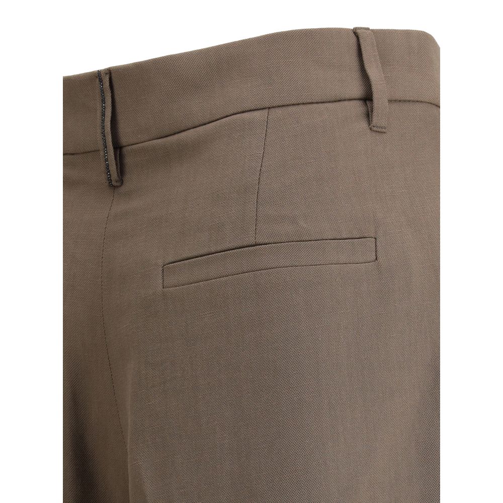 Brunello Cucinelli Beige Viscose Casual Pants | Regal Royce