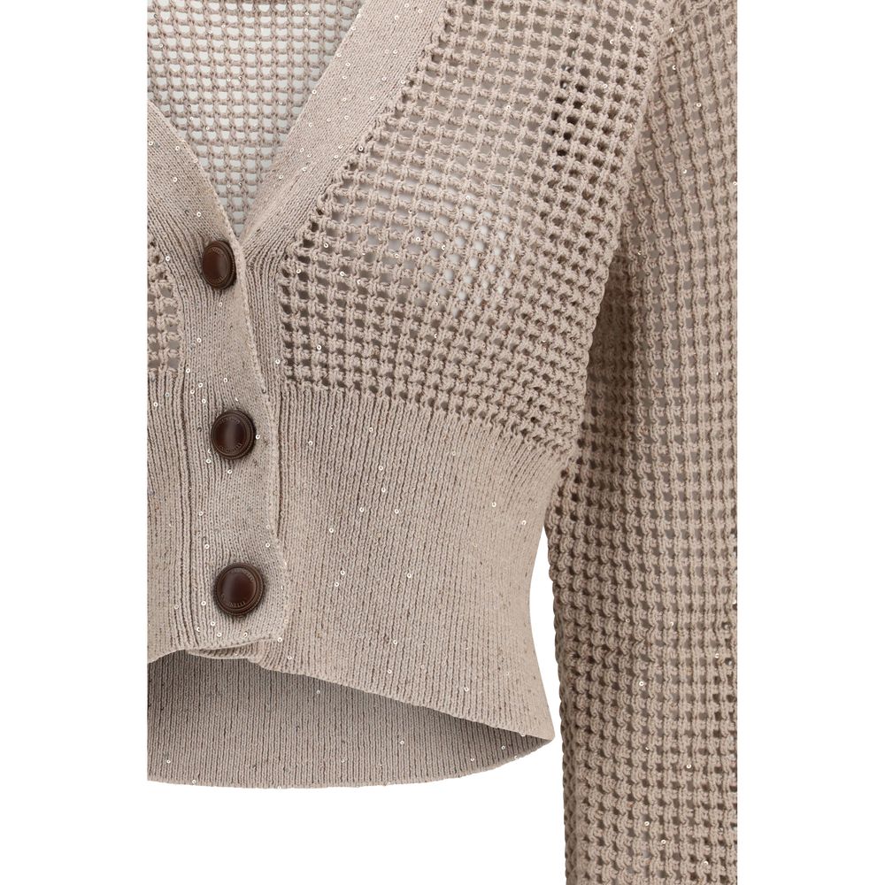 Brunello Cucinelli Beige Cotton Cardigan | Regal Royce