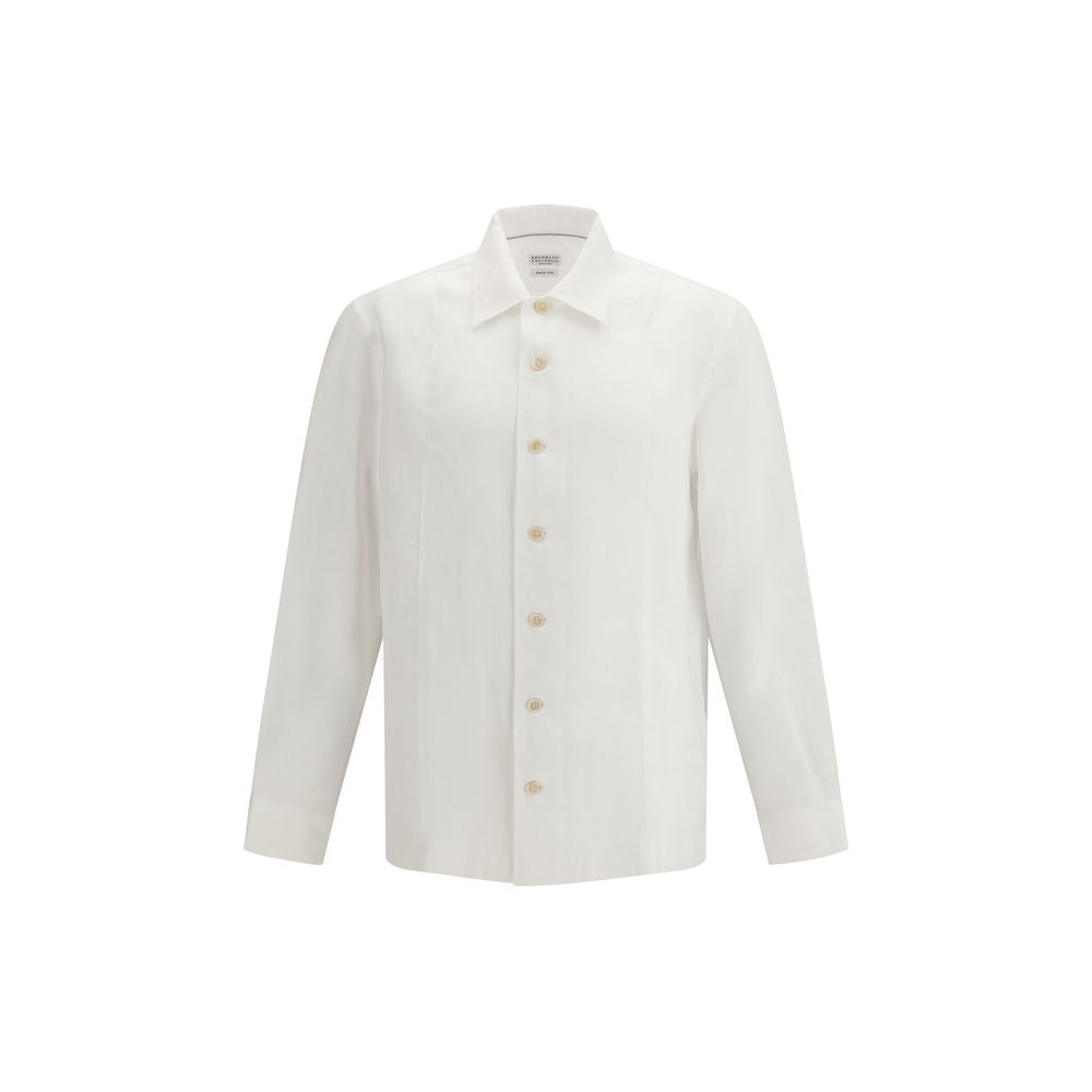 Brunello Cucinelli White Linen Dress Shirt | Regal Royce