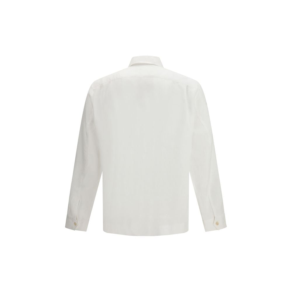 Brunello Cucinelli White Linen Dress Shirt | Regal Royce