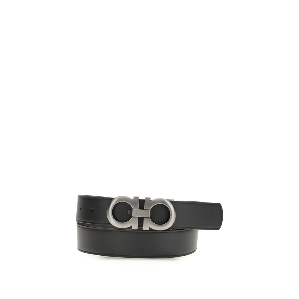 Ferragamo Black Calf Leather Bos Taurus Belt | Regal Royce