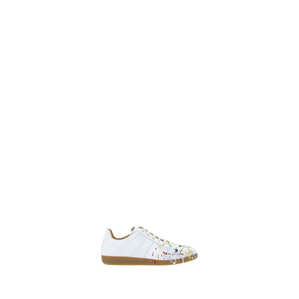 Margiela White Calf Leather Bos Taurus Low Top Sneakers | Regal Royce