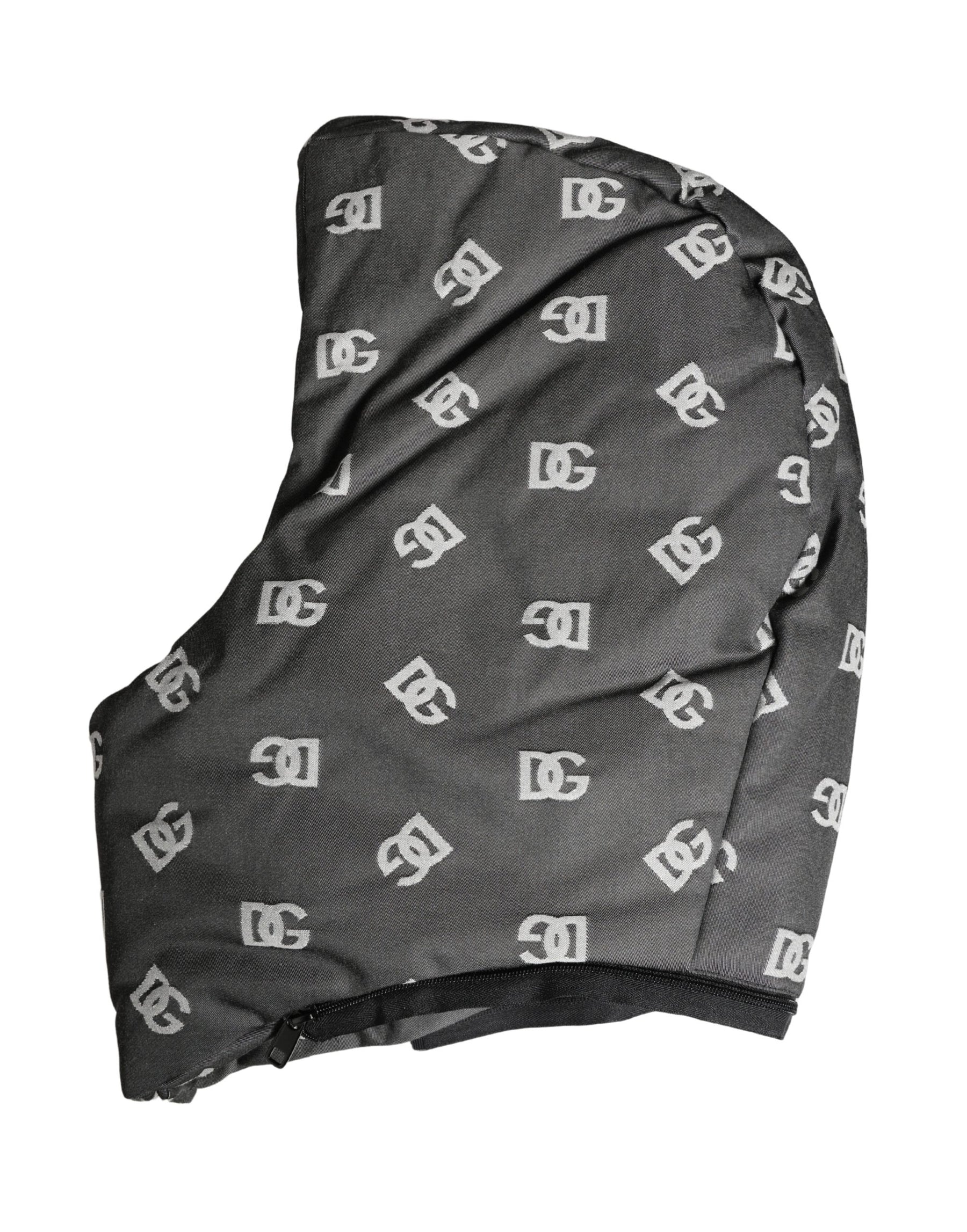 Dolce & Gabbana Black Logo Print Whole Head Wrap Capello Hat | Regal Royce