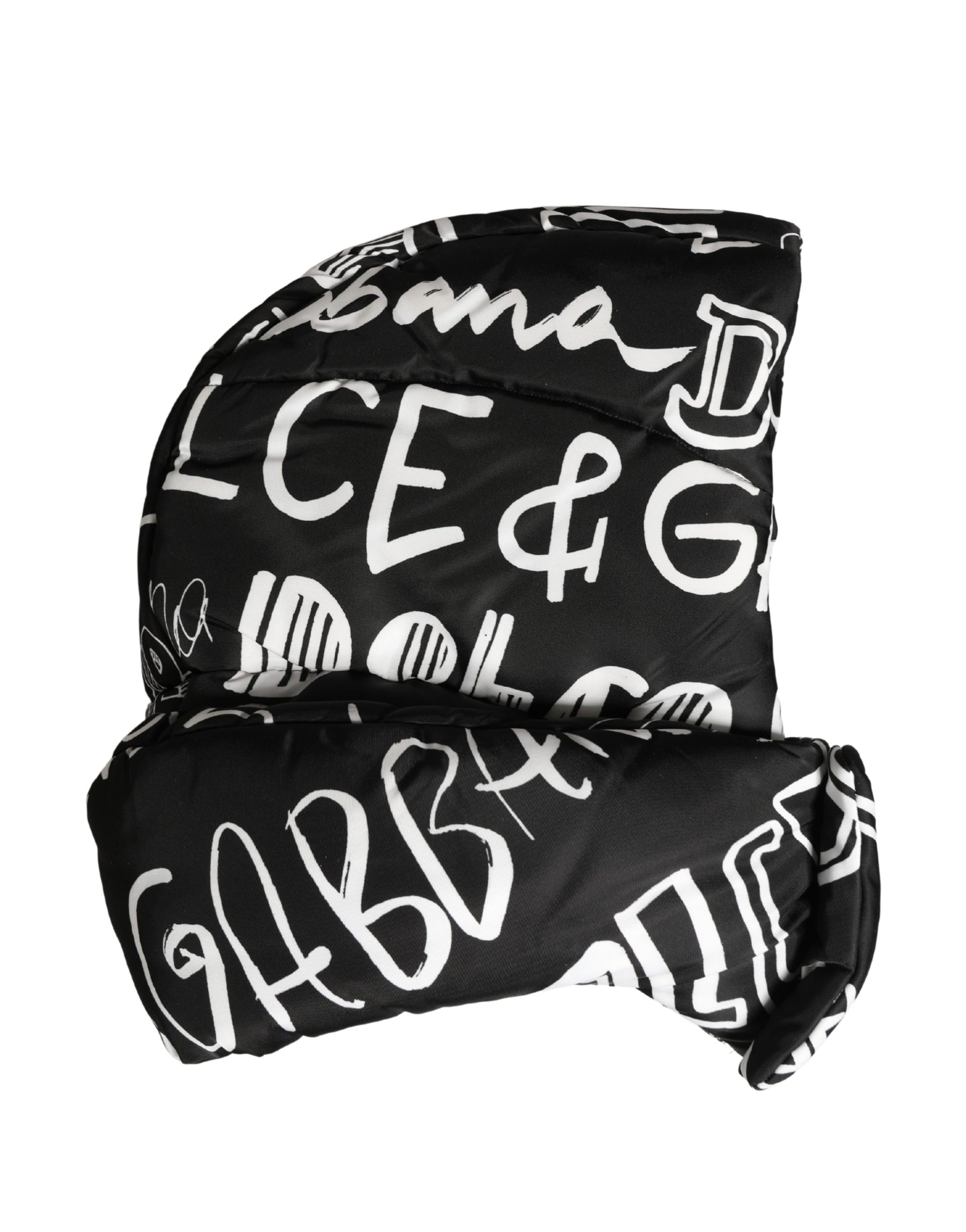 Dolce & Gabbana Black Logo Print Whole Head Wrap Capello Hat | Regal Royce