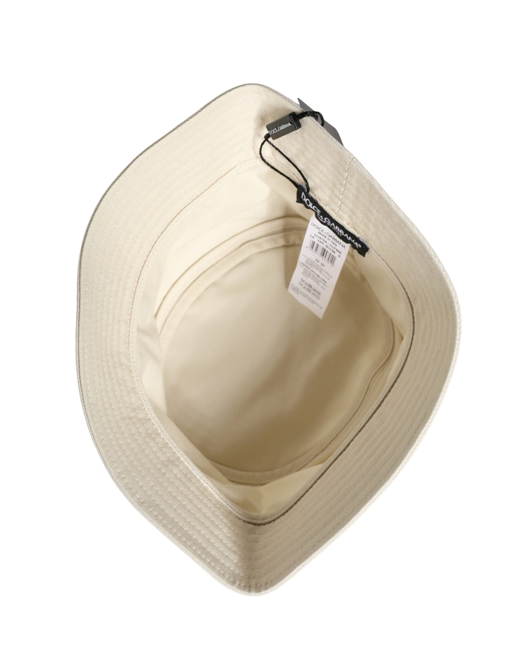 Dolce & Gabbana Men White Cotton Bucket Fisherman Capello Hat | Regal Royce