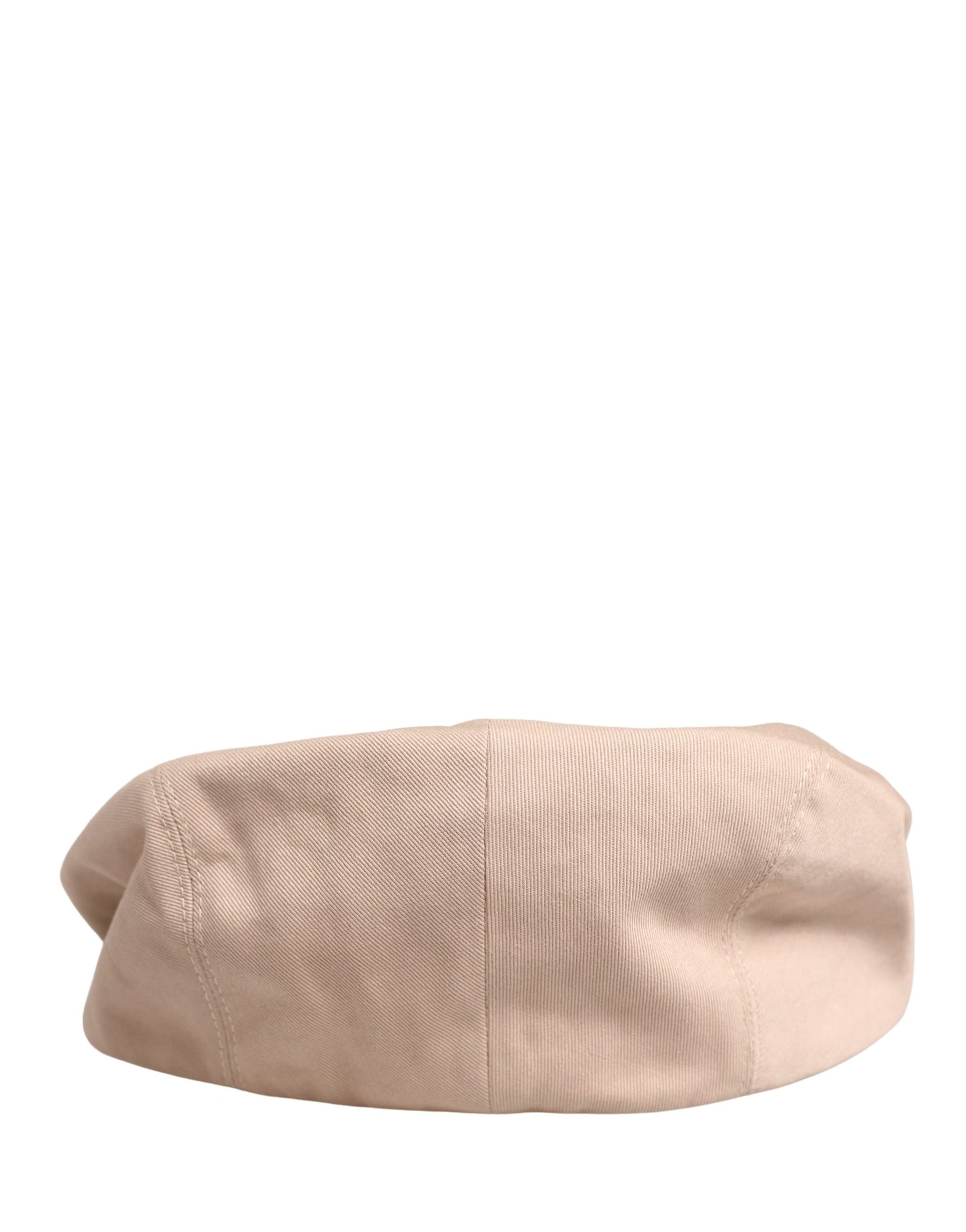 Dolce & Gabbana Men Beige Cotton Newsboy Cloth Capello Hat | Regal Royce