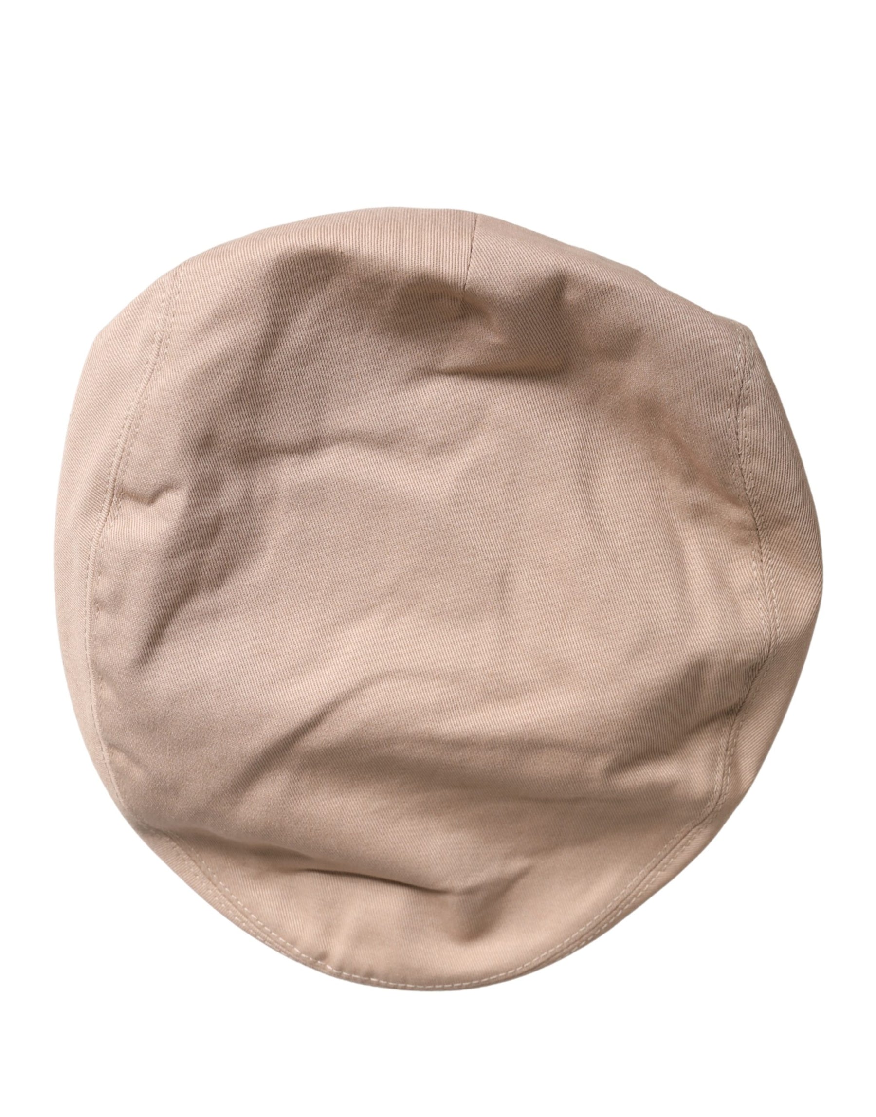 Dolce & Gabbana Men Beige Cotton Newsboy Cloth Capello Hat | Regal Royce